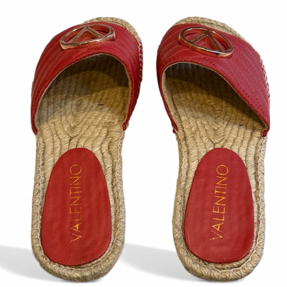 Valentino by Mario Valentino‎ Espadrille Slide Sandals Red Size 37 - Picture 5 of 7
